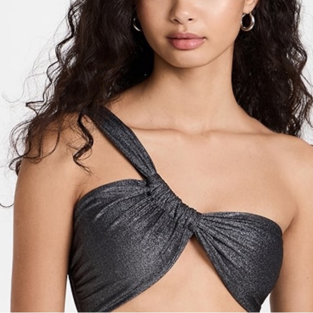 SARA CRISTINA Narcissus Bikini Top Tie Large dark silver